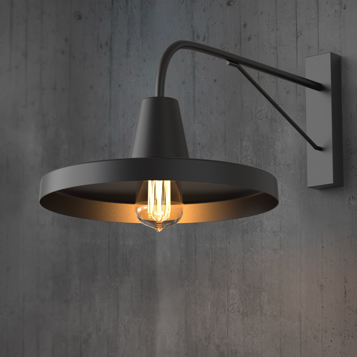 BIANCI Large Outdoor Barn Wall Light Fixture Matt Black IP44 E27 - 7Pandas Australia