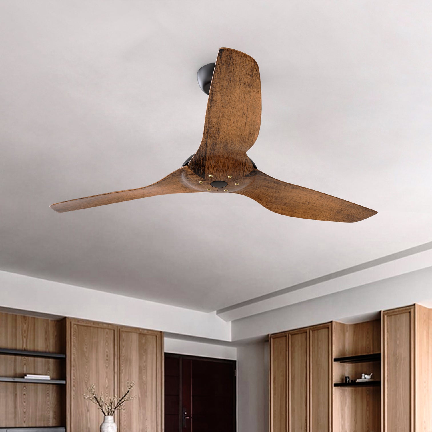 MACKAY 132cm / 52 inch 3 Blade DC Modern Ceiling Fan Walnut in Hand Painted - 7Pandas Australia