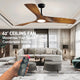 NEWCASTLE 158cm / 62 inch 3 Blade DC Modern Ceiling Fan Walnut in Hand Painted LED Light kit 4000K - 7Pandas Australia