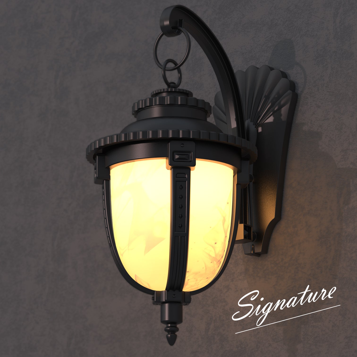 MARC Aluminium Die-casting Outdoor Wall Light Glass Shade Matt Black E27 IP44 - 7Pandas Australia