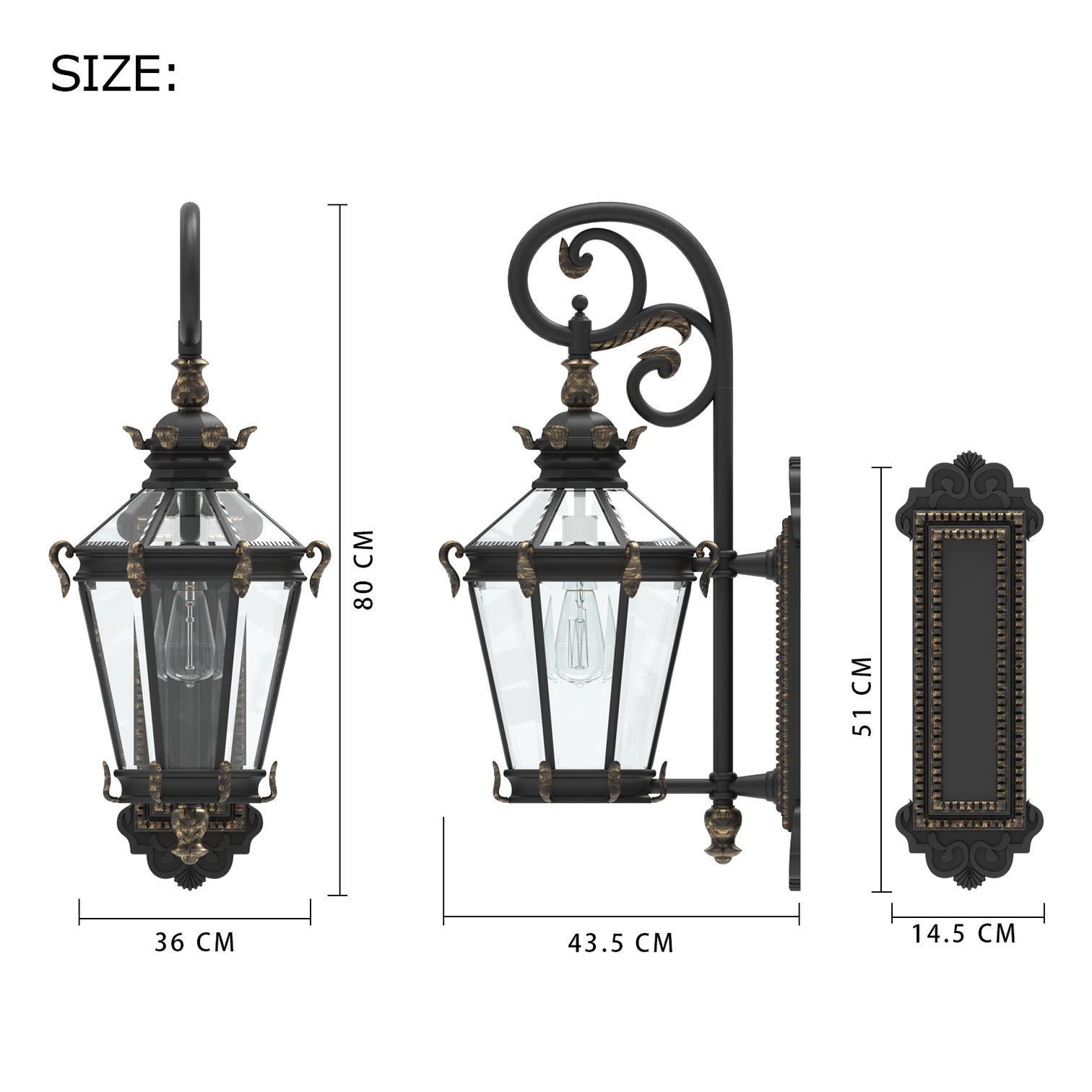 SARA Large Aluminium Die-Casting Outdoor Wall Light Matt Black E27 IP44 - 7Pandas Australia