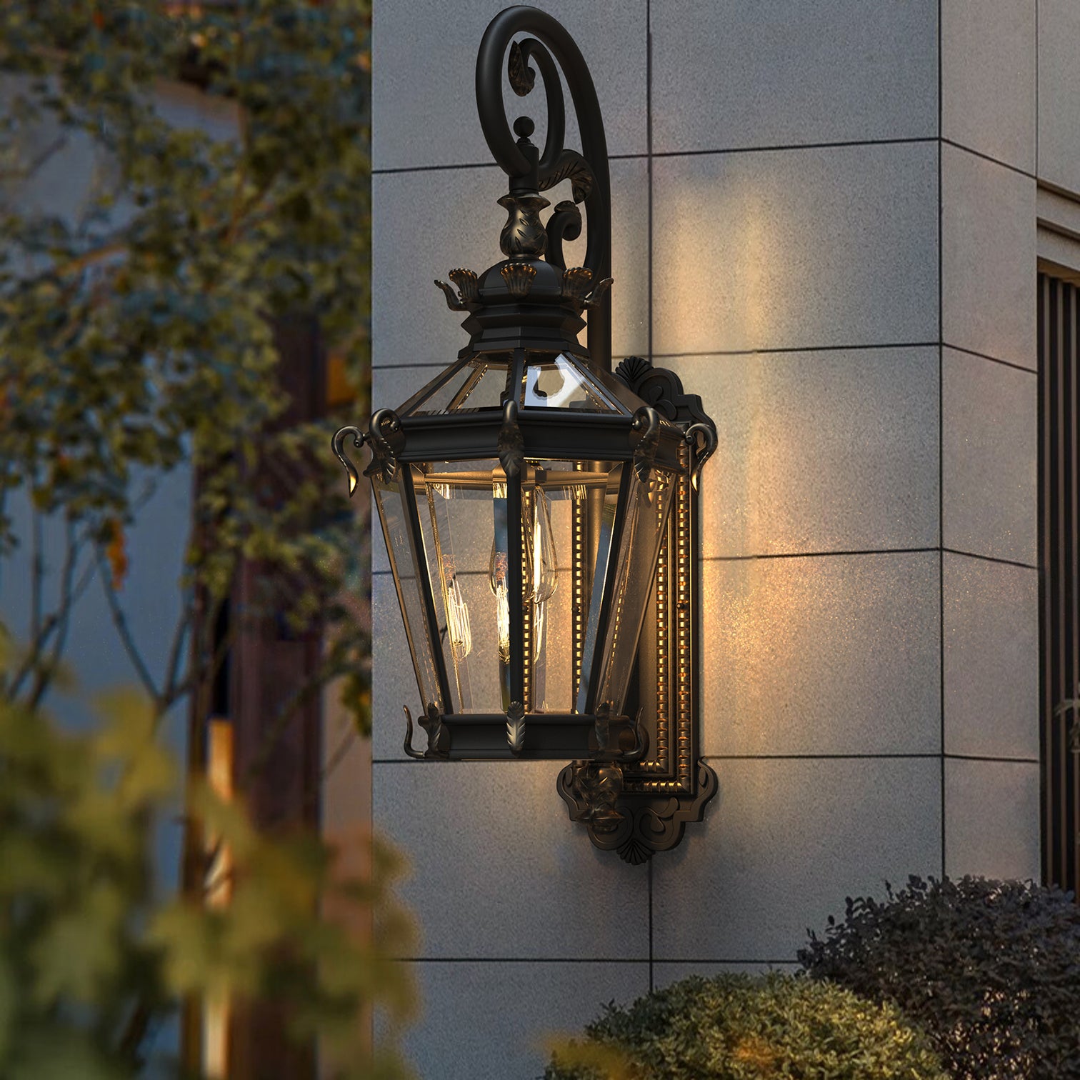 SARA Large Aluminium Die-Casting Outdoor Wall Light Matt Black E27 IP44 - 7Pandas Australia