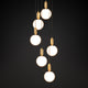 FRED Contemporary Opal Glass Pendant Light E27 Brass Metal Top - 7Pandas Australia