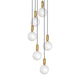 FRED Contemporary Opal Glass Pendant Light E27 Brass Metal Top - 7Pandas Australia