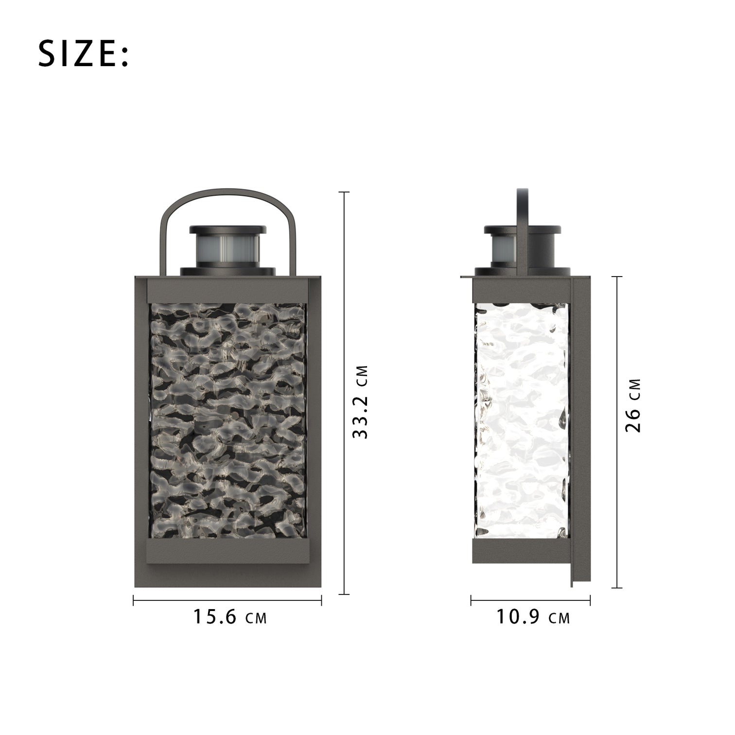 ARAGON LED Motion Sensor Exterior Wall Lights with Crystal Bubble Matte Black13W 3000K IP44 - 7Pandas Australia