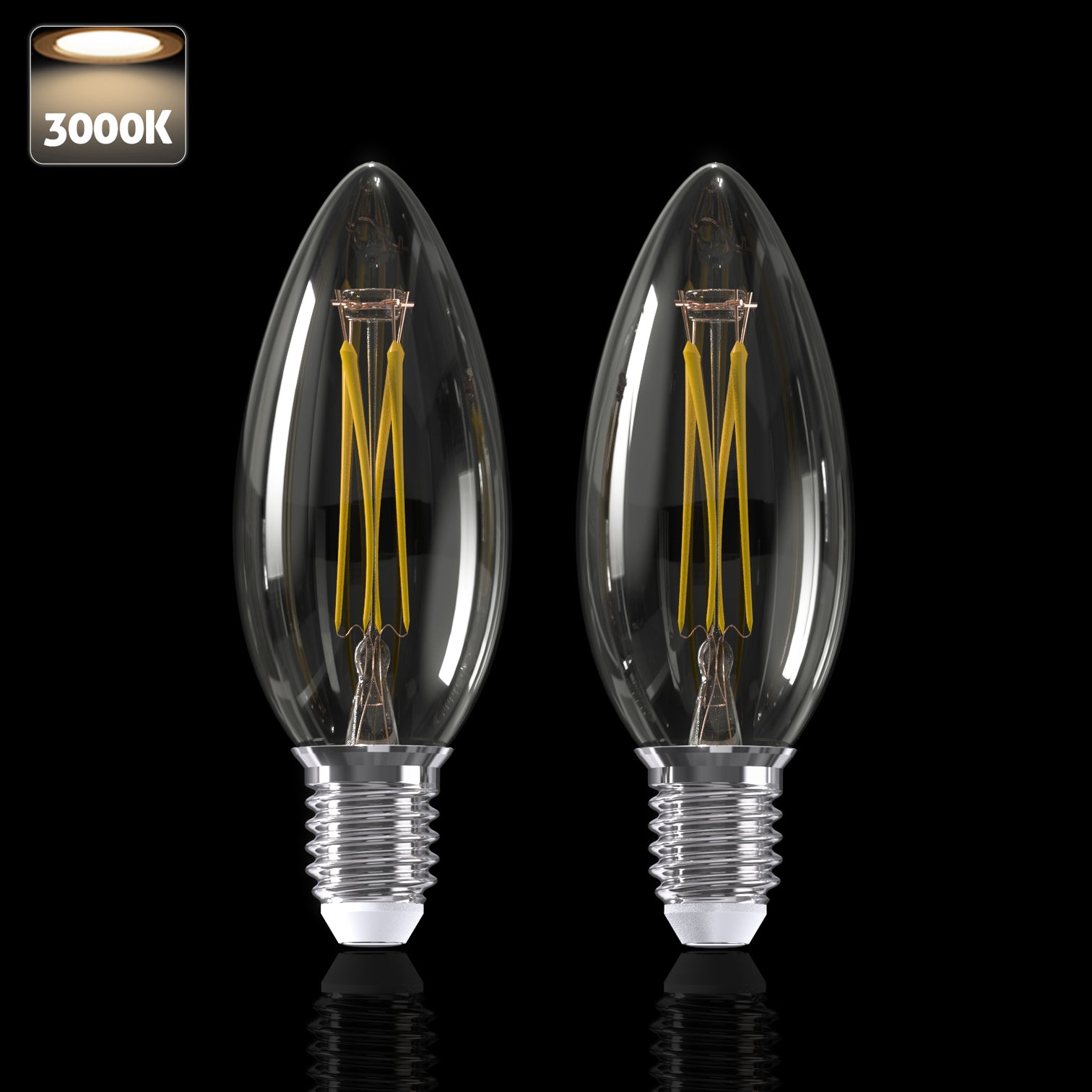 LED Filament Bulb Candelabra Shape Clear Shade 3W E14 10PACK - 7Pandas Australia