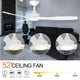 Monterey 52 Inch Modern Ceiling Fan with LED Light Kit Tri-color and Remote Control Matt White - 7Pandas Australia