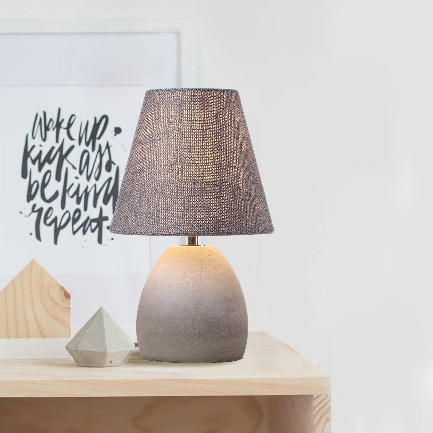 ELENA Elegant Modern Table Lamp Concrete E14 Lamp Base - 7Pandas Australia