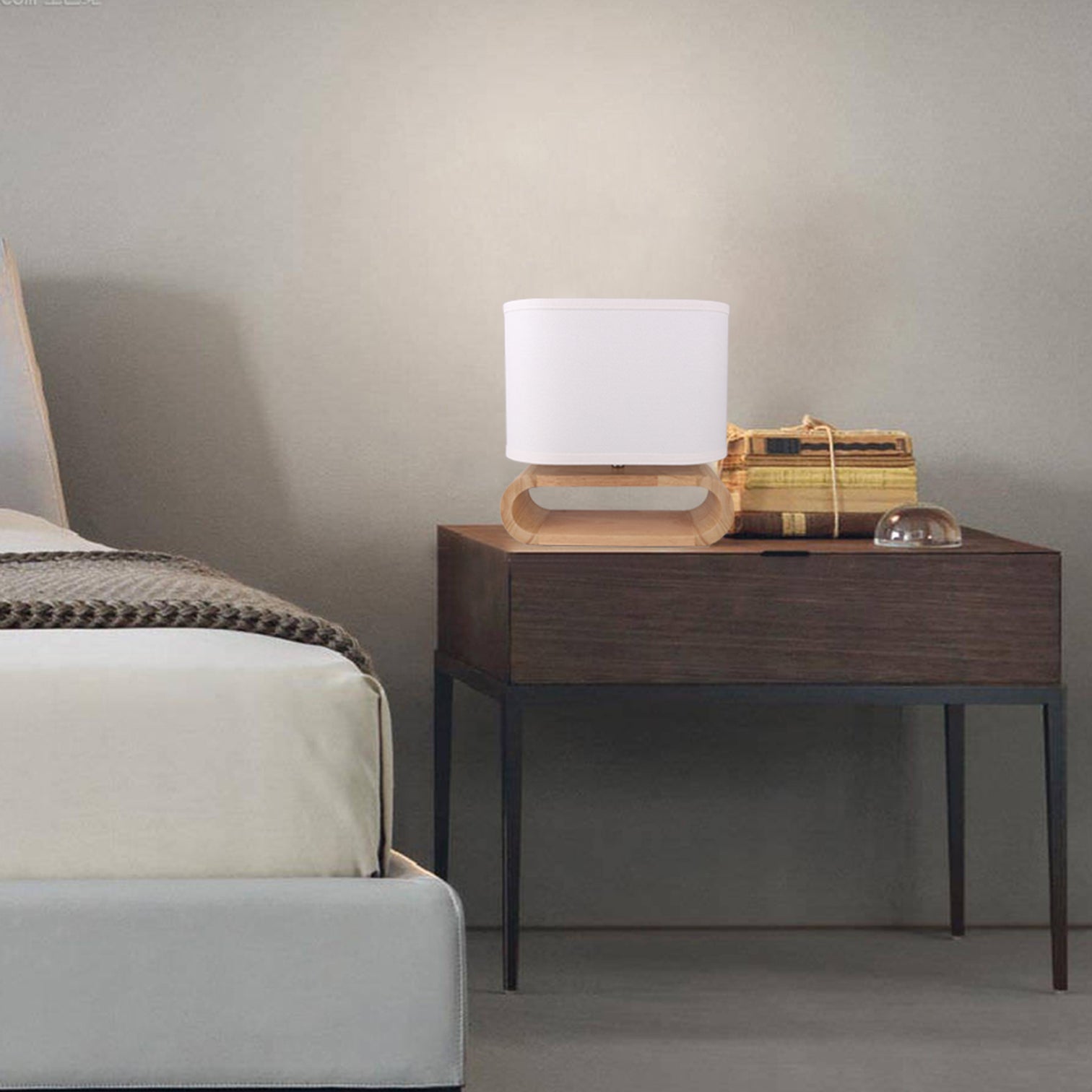 EMIKO Cotemporary Nordic Stype Table Lamp Wood Base E27 White - 7Pandas Australia