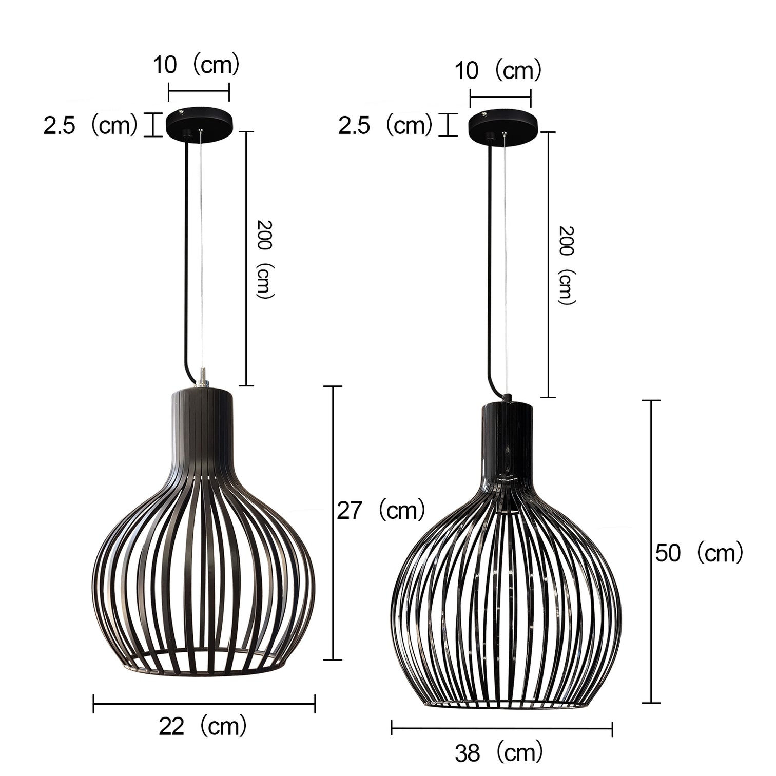 BOLLE Dia 38cm Contemporary Vintage Style Metal Cage Pendant Light Matt Black E27 - 7Pandas Australia