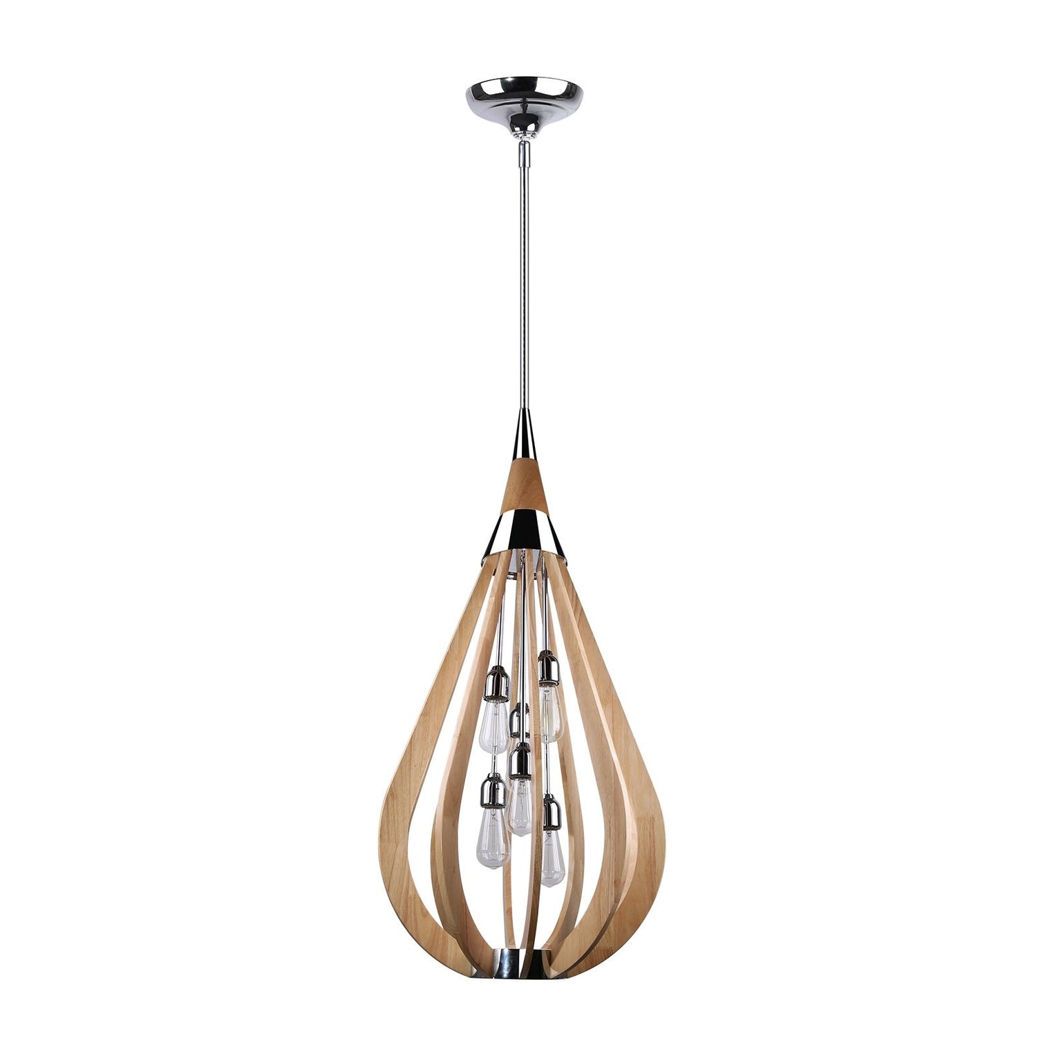 BONITO 6-Light Timber Round Nature Wood E27 Chandelier - Chandeliers Australia - 7Pandas Australia