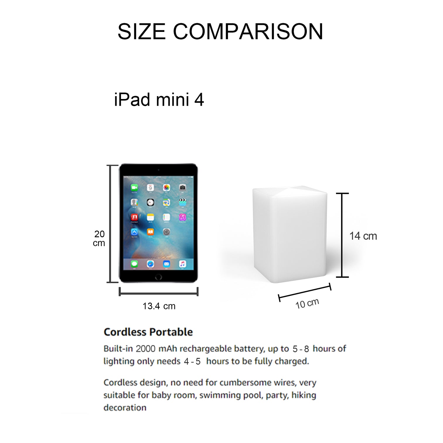 CUBOID IP65 Outdoor RGB LED Party Light  AC Charging with Remote Control - 7Pandas Australia