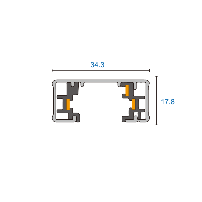 3 Wire Black White Track System 2000mm With Live End - 7Pandas Australia
