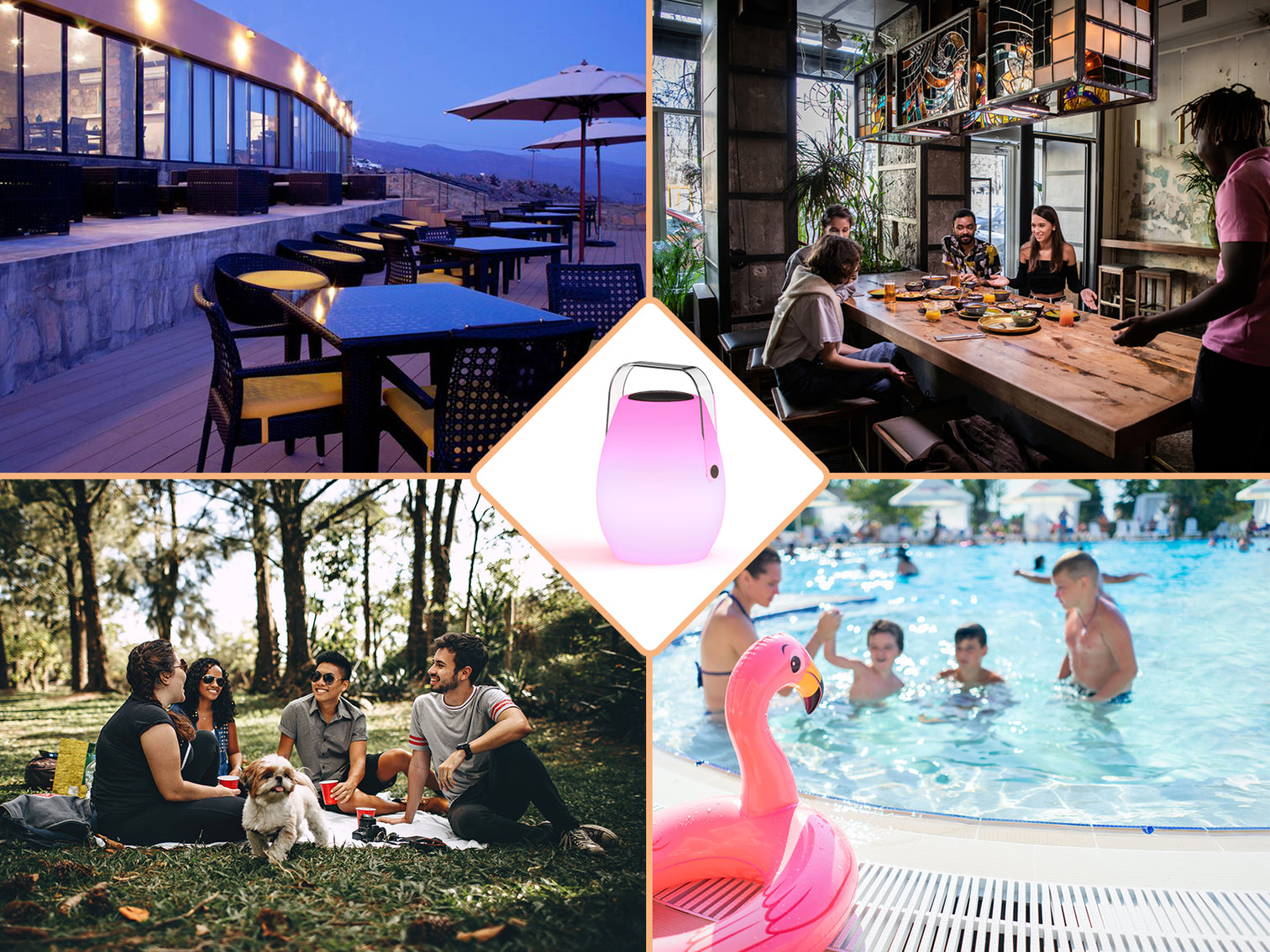 Mosh Portable Outdoor Bluetooth Speakers RGB LED Speaker Light Superior Rechargeable - 7Pandas Australia