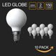 10PACK LED G50 Bulb Globe Shape Full Glass 2W 3000K Warm White - 7Pandas Australia