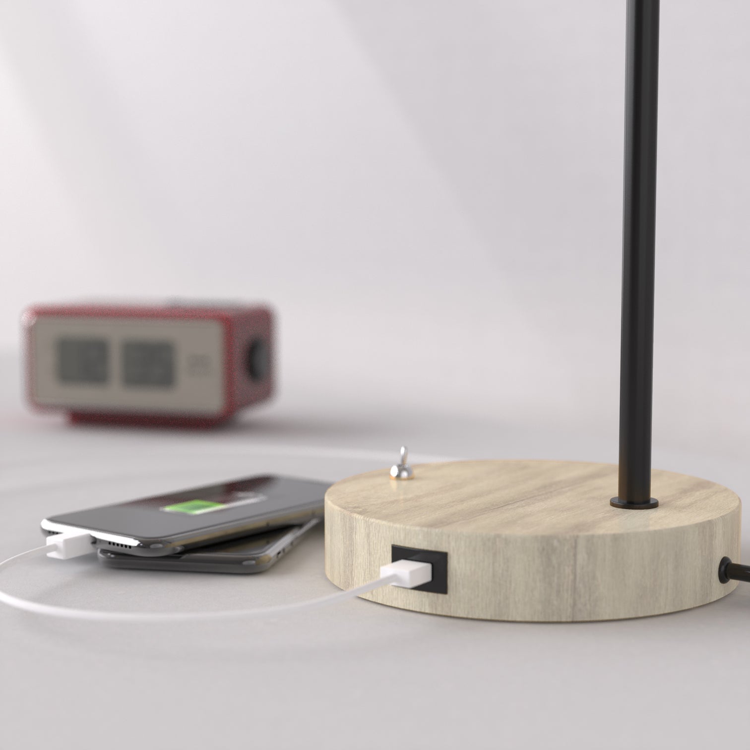 2PACK Nordic Style Table Lamps with 2 USB Ports Charging E27 Vintage EDISON Bulbs Included - 7Pandas Australia