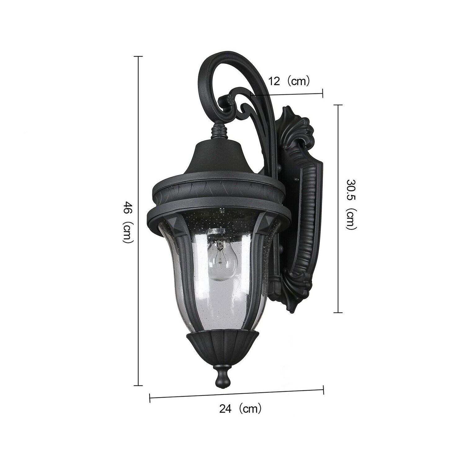 NEPAL Aluminium Die-casting Outdoor Wall Light Glass Shade Sand Black E27 IP44 - 7Pandas Australia