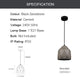 MANSFIELD Industrial Concrete Pendant Light Sand Black Finished E27 lamp base - 7Pandas Australia