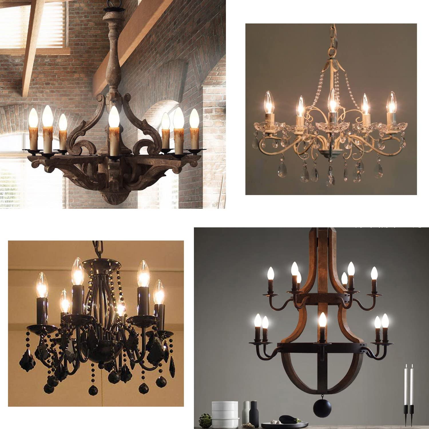 LED Filament Bulb Candelabra Shape Clear Shade 3W E14 10PACK - 7Pandas Australia