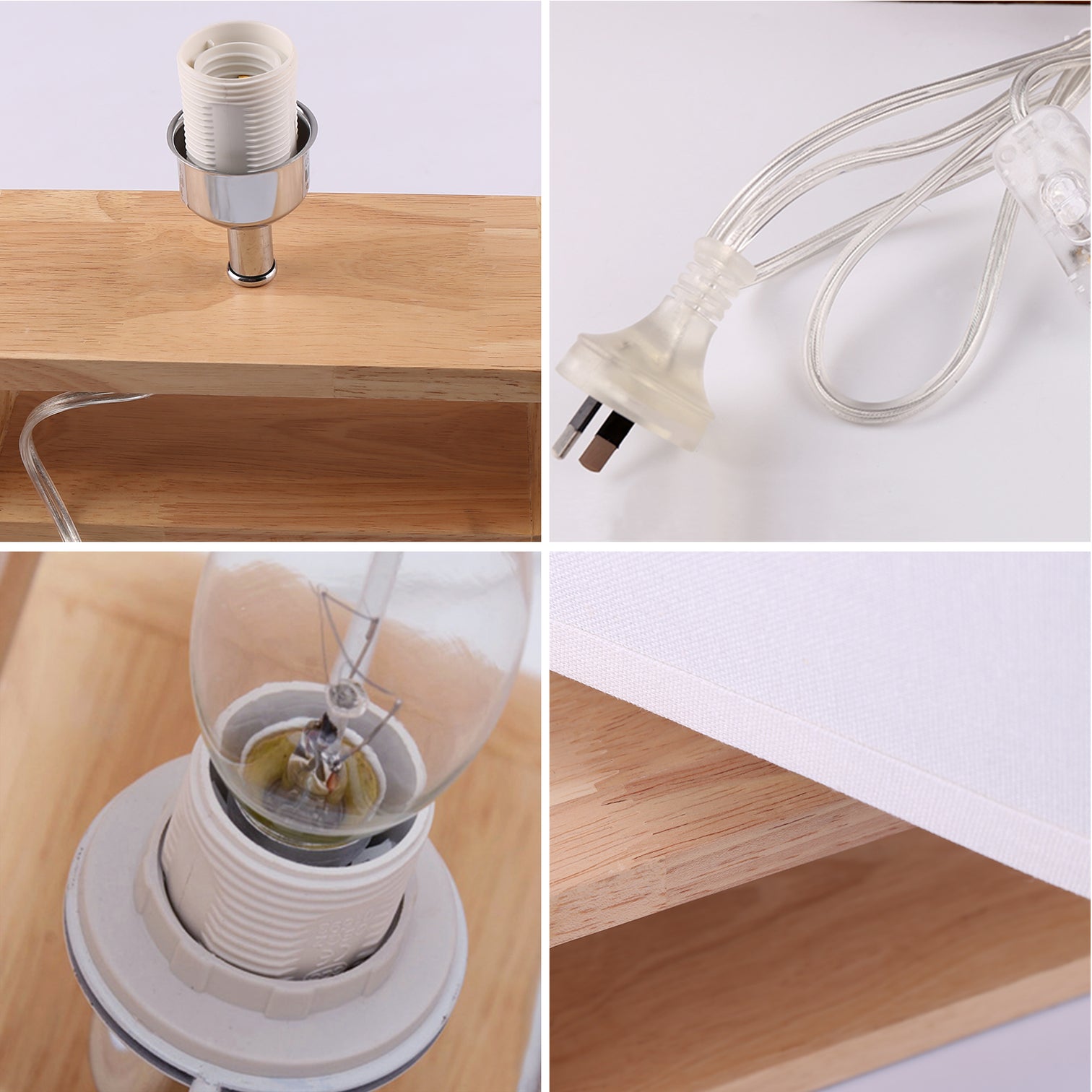 EMIKO Cotemporary Nordic Stype Table Lamp Wood Base E27 White - 7Pandas Australia