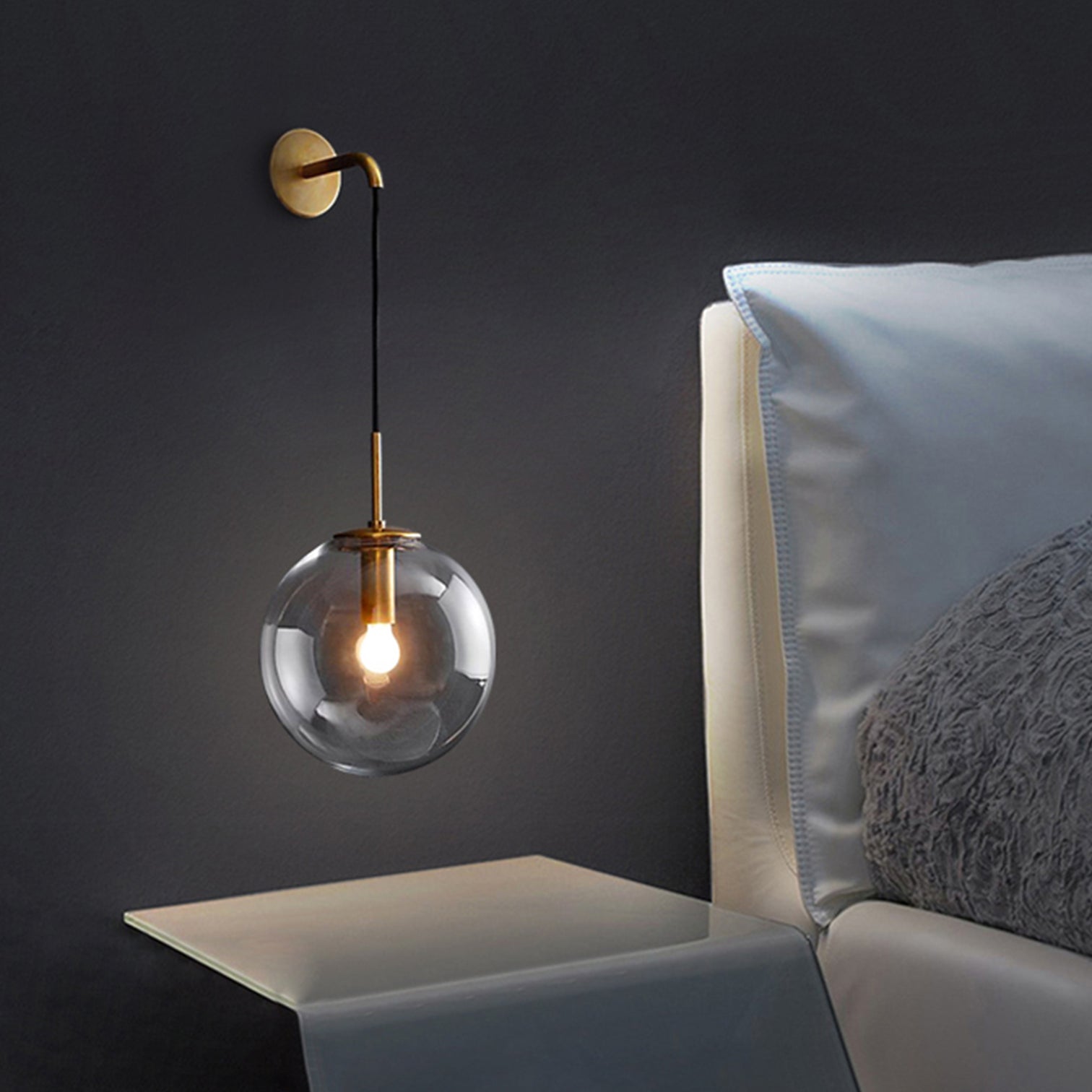 Modern indoor Glass Ball Type Interior Wall Light G9 lamp base - 7Pandas Australia