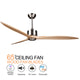 DARWIN 164cm / 65 inch 3 Blade DC Modern Timber Ceiling Fan Natural Solid wood - 7Pandas Australia