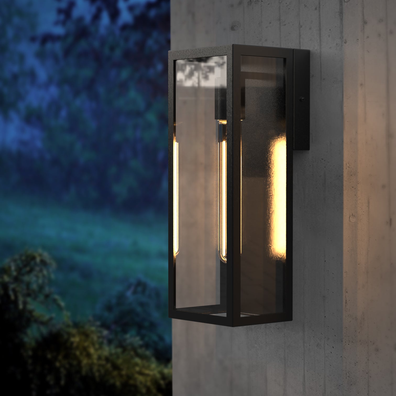 MOSCOW Vintage Style Outdoor Exterior Wall Sconce Glass Matt Black E27 IP44 - 7Pandas Australia
