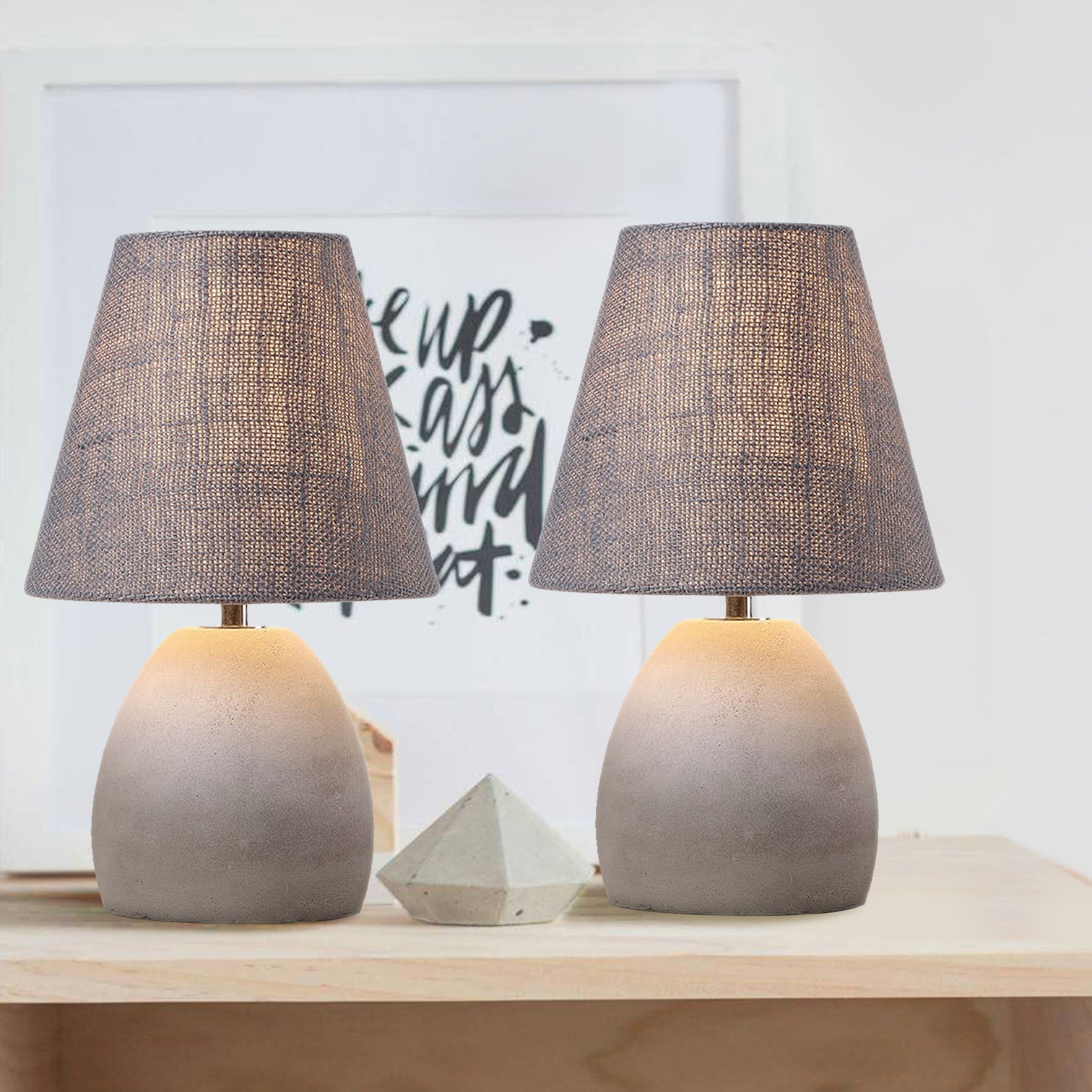 ELENA Elegant Modern Table Lamp Concrete E14 Lamp Base - 7Pandas Australia