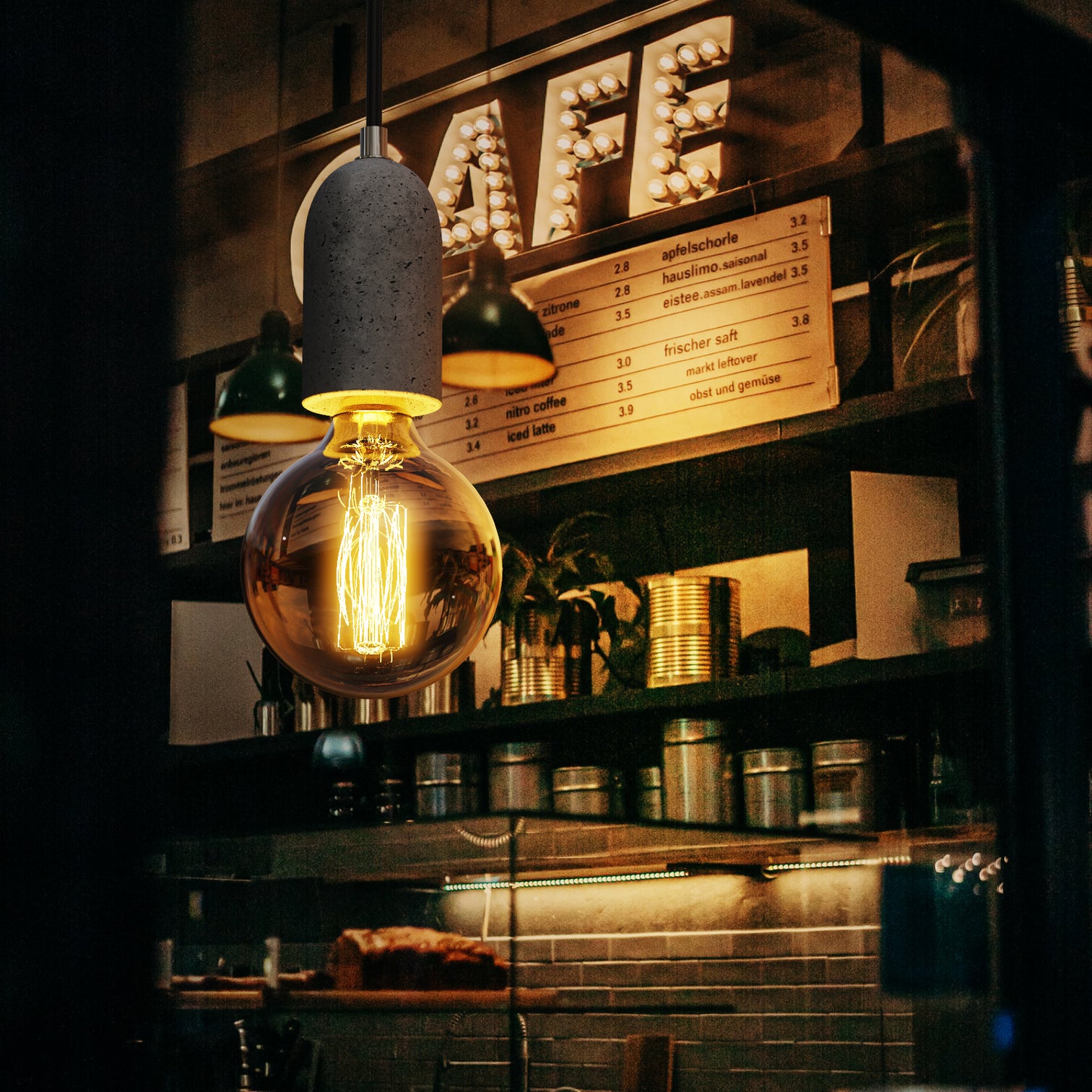 Ruby 4PACK Industrial Concrete Vintage Style Pendant Light Ceiling Lamp Cable Cafe Loft Bar Grey - 7Pandas Australia