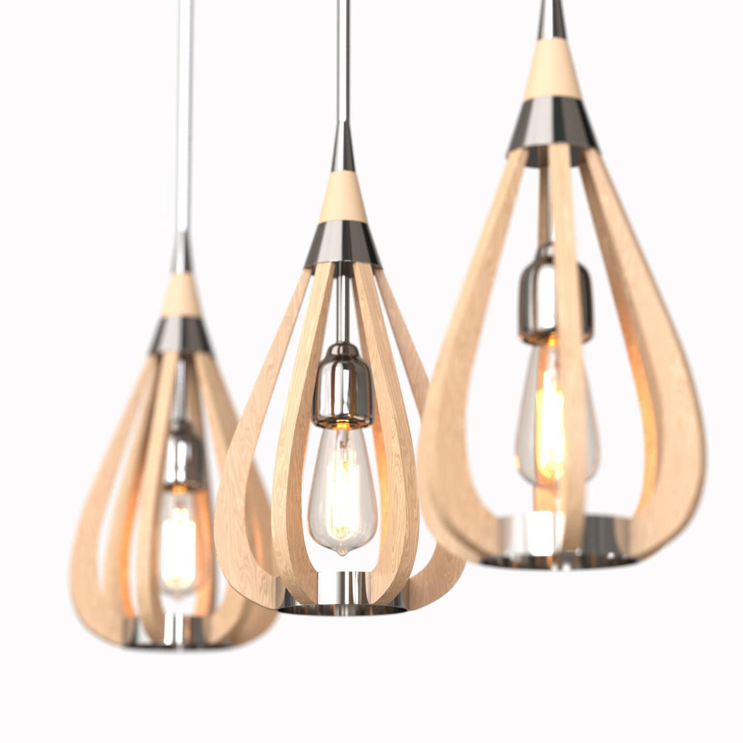 BONITO 1-Light Timber  Round Nature Wood E27 Chandelier - 7Pandas Australia