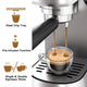 15 Bar Espresso Coffee Machine with Milk Frother Stainless Steel 1450W - 7Pandas Australia