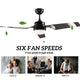 HONOLULU 132cm / 52 inch 3 Blade DC Modern Ceiling Fan with LED light 4000K Black - 7Pandas Australia