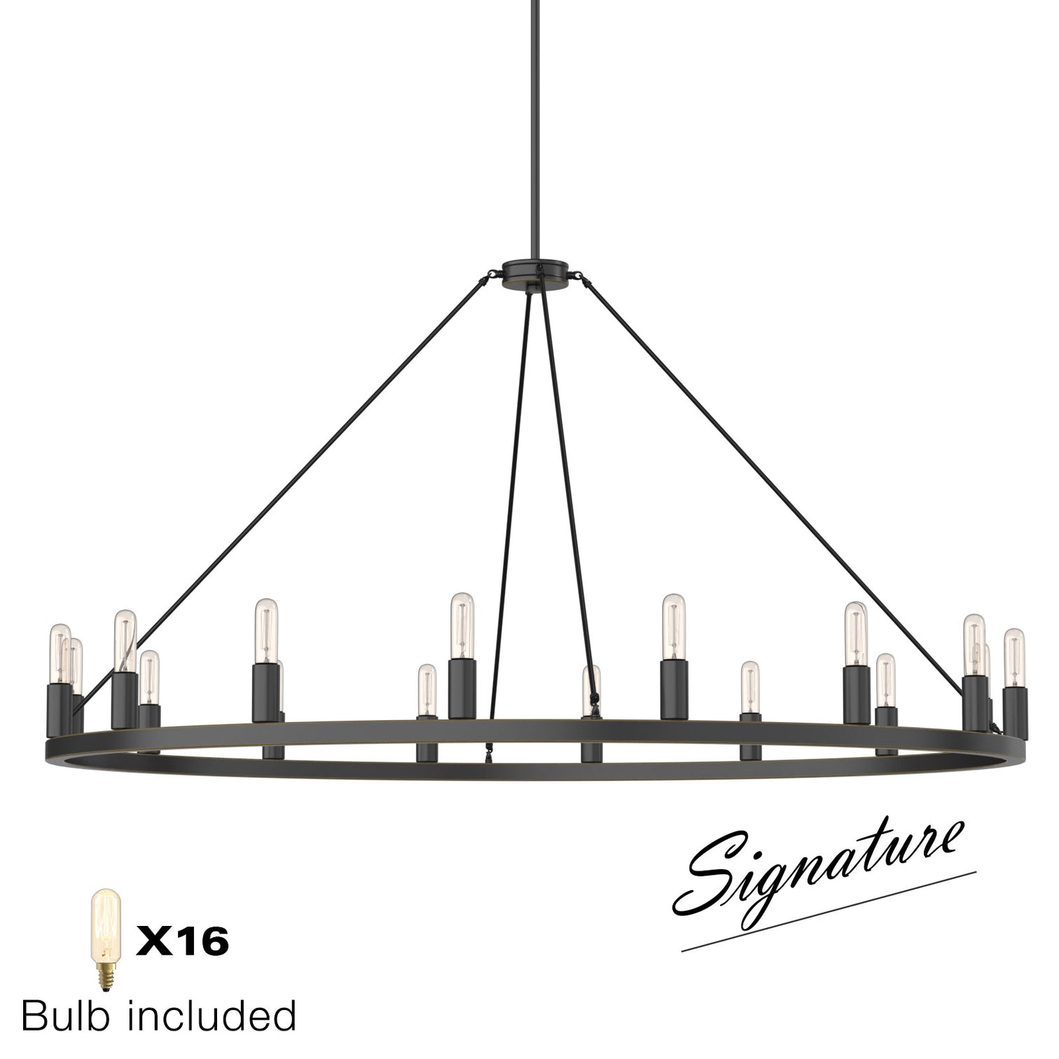 ALVA 16-Light Circular Wagon Wheel Chandelier Bronze E14 Farmhouse Light - 7Pandas Australia