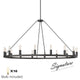 ALVA 16-Light Circular Wagon Wheel Chandelier Bronze E14 Farmhouse Light - 7Pandas Australia