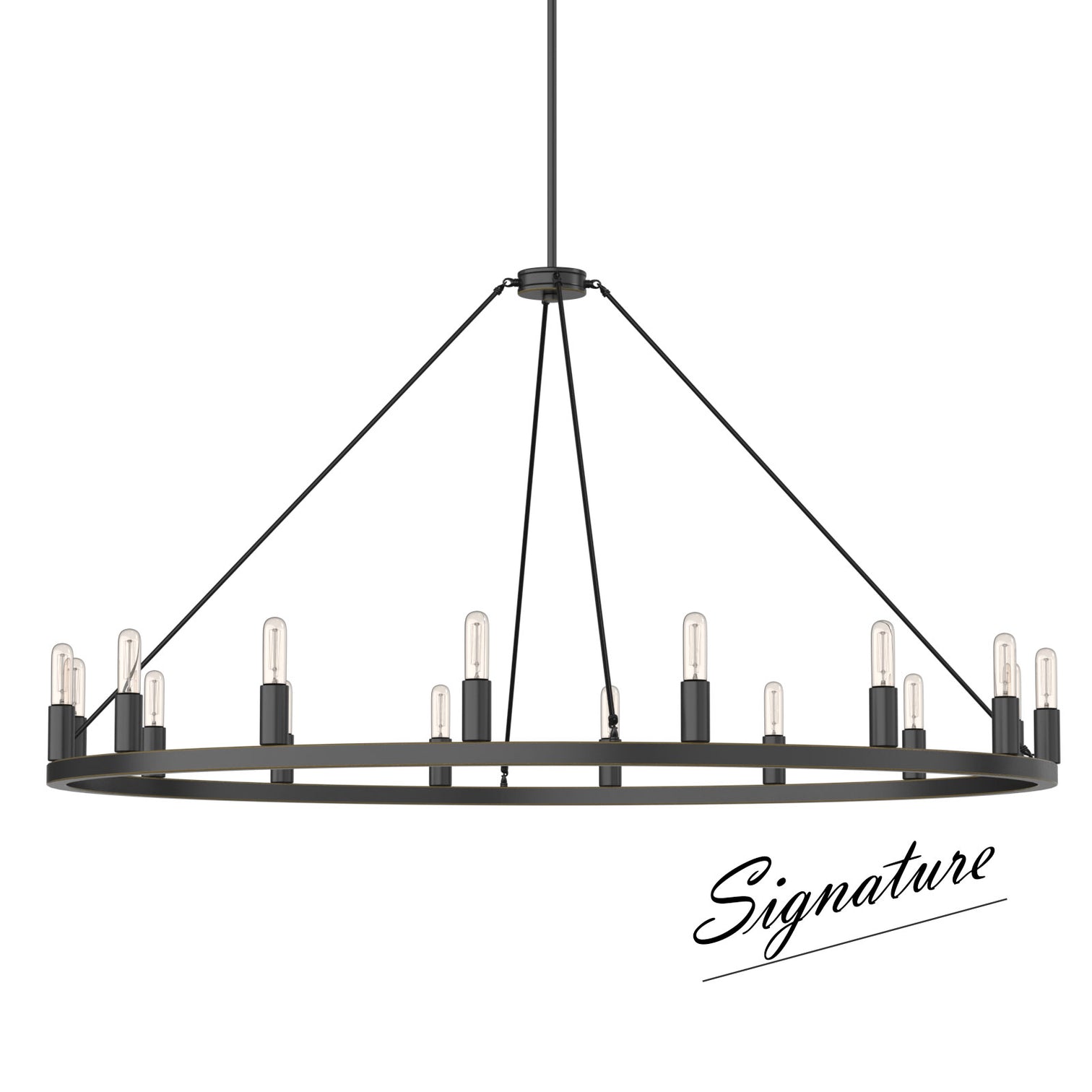 ALVA 16-Light Circular Wagon Wheel Chandelier Bronze E14 Farmhouse Light - 7Pandas Australia