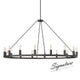 ALVA 16-Light Circular Wagon Wheel Chandelier Bronze E14 Farmhouse Light - 7Pandas Australia