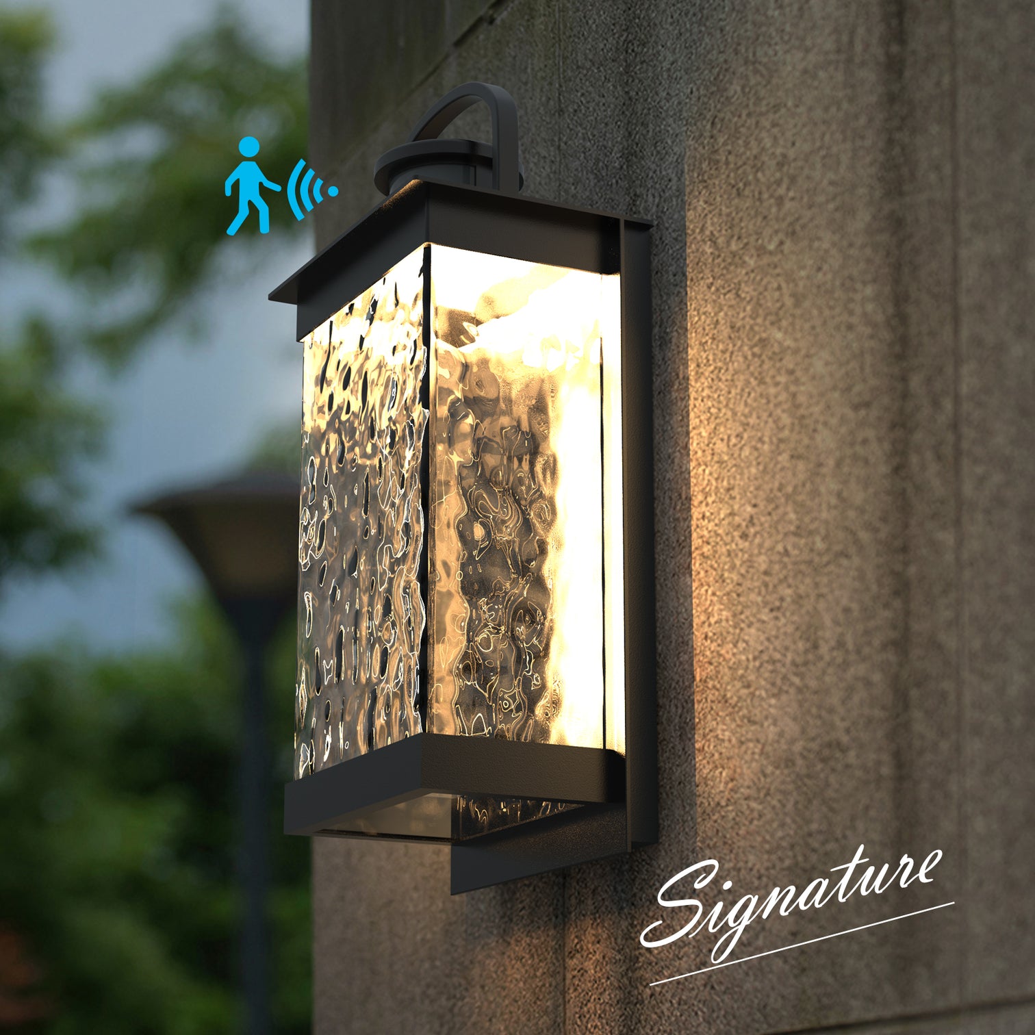 ARAGON LED Motion Sensor Exterior Wall Lights with Crystal Bubble Matte Black13W 3000K IP44 - 7Pandas Australia