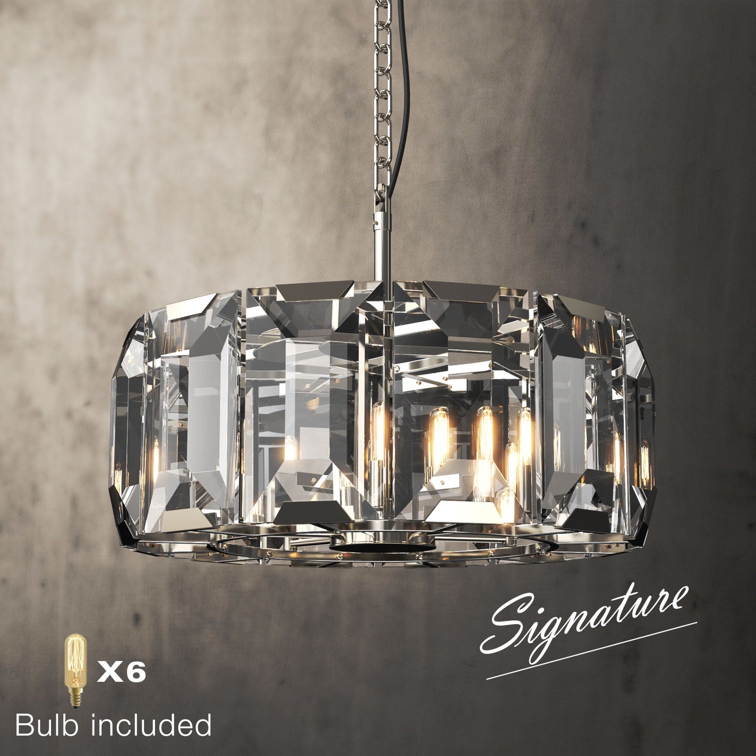 ALLYSON 520mm Contemporary K9 Crystal Chandelier 6*E14 - 7Pandas Australia