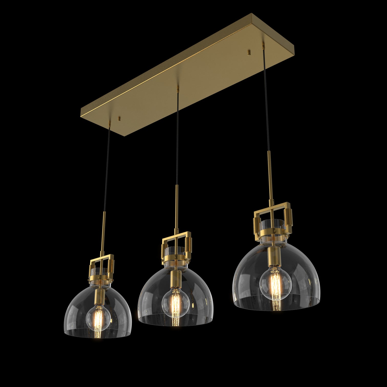 Oporto Modern Glass Pendant Light Kitchen Island bench top Aged Brass Chrome Black E27 - 7Pandas Australia