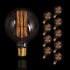 10PACK Edison Carbon Filament Bulb Globe Shape G95 25W E27