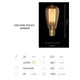 Edison Carbon Filament Bulb Globe Shape St64 25W E27 - 7Pandas Australia
