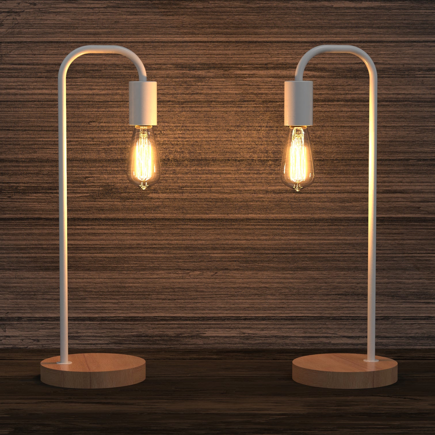 SEABROOK Nordic Style Stylish Table lamp with wood Base E27 Black White - 7Pandas Australia