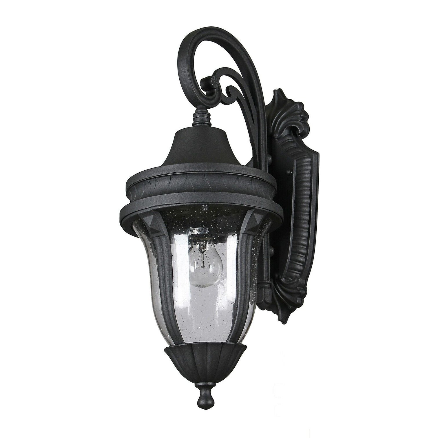NEPAL Aluminium Die-casting Outdoor Wall Light Glass Shade Sand Black E27 IP44 - 7Pandas Australia