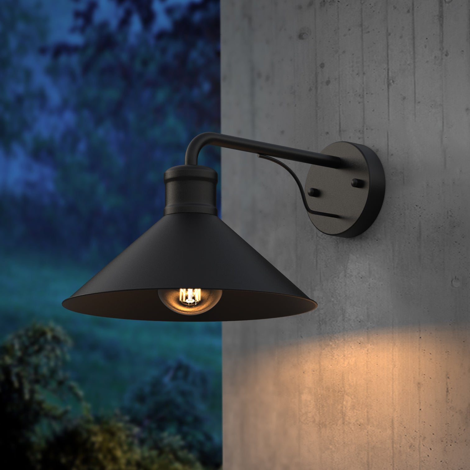 DOBLIN 2PACK Outdoor Wall Sconce Matt Black E27 IP44 - 7Pandas Australia
