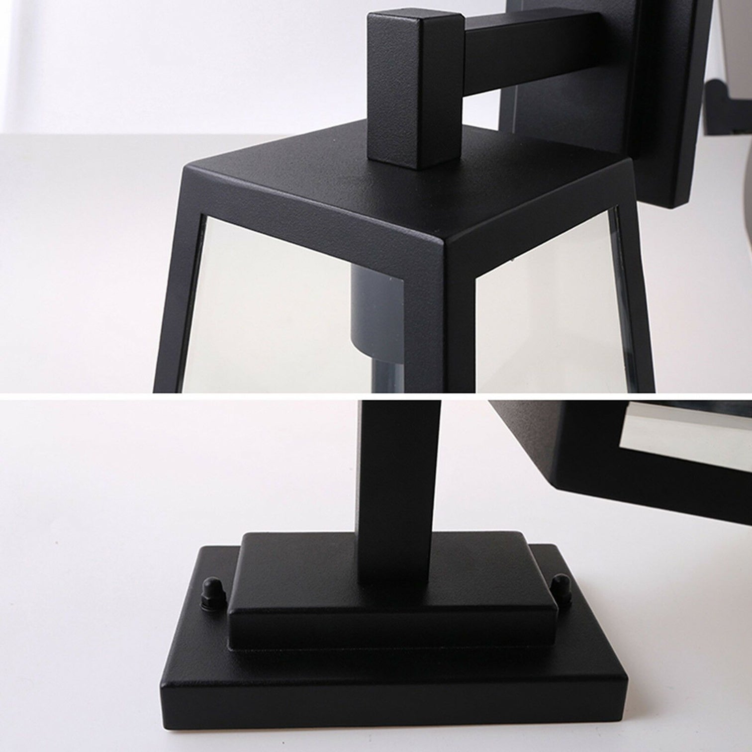 KELLY Metal Steel Powder Coated Outdoor Wall Light Glass Shade Black E27 IP44 - 7Pandas Australia