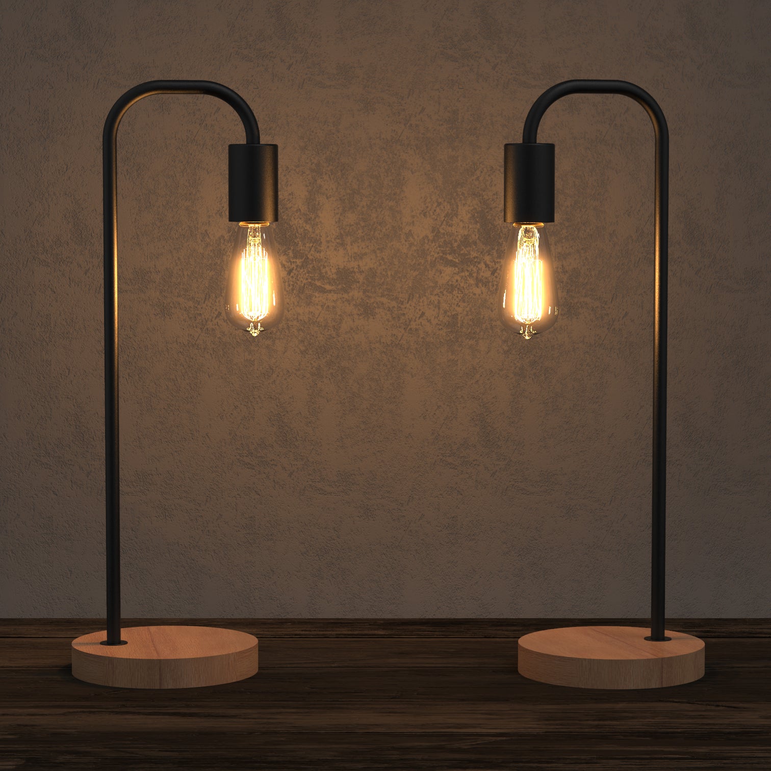 SEABROOK Nordic Style Stylish Table lamp with wood Base E27 Black White - 7Pandas Australia