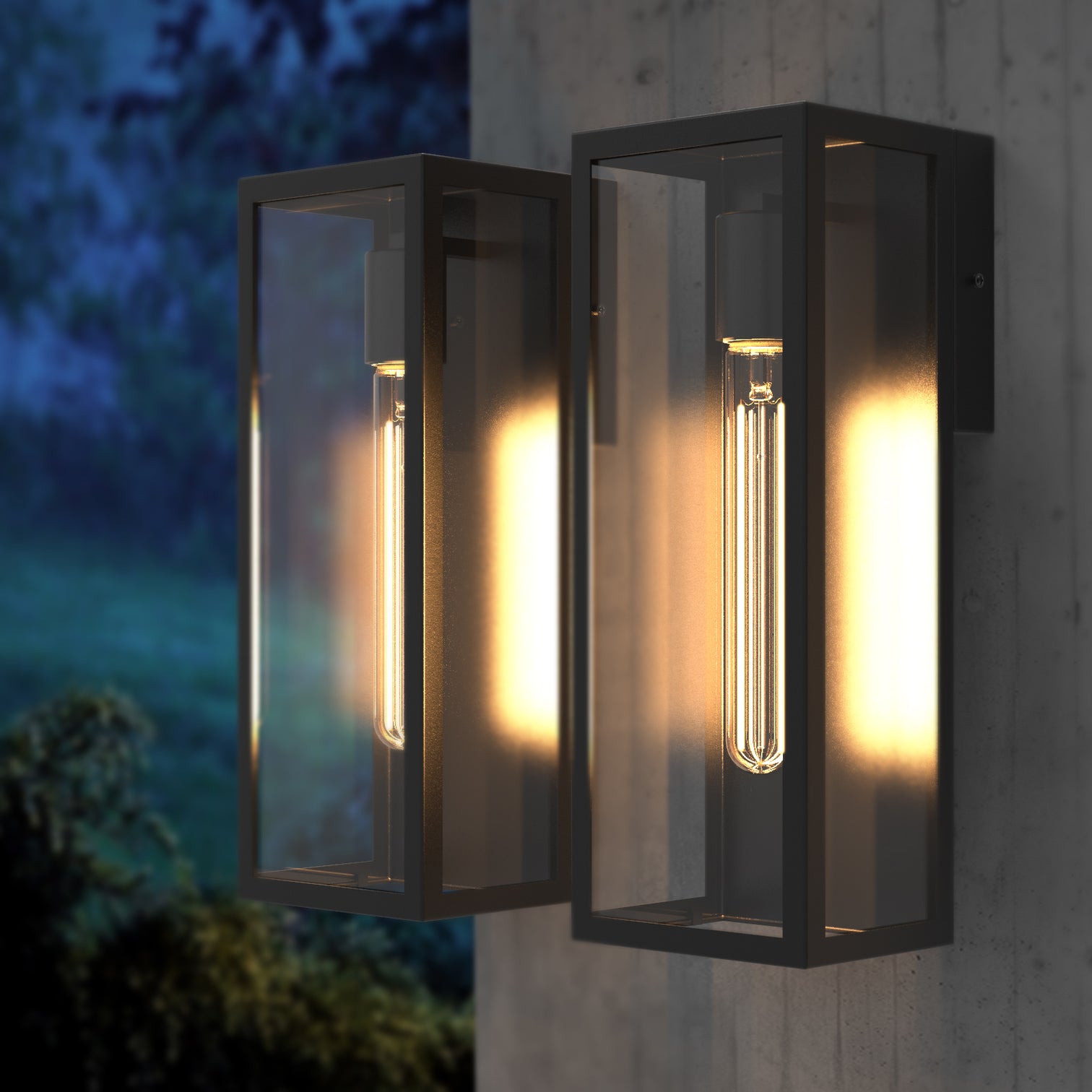 MOSCOW Vintage Style Outdoor Exterior Wall Sconce Glass Matt Black E27 IP44 - 7Pandas Australia
