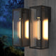 MOSCOW Vintage Style Outdoor Exterior Wall Sconce Glass Matt Black E27 IP44 - 7Pandas Australia