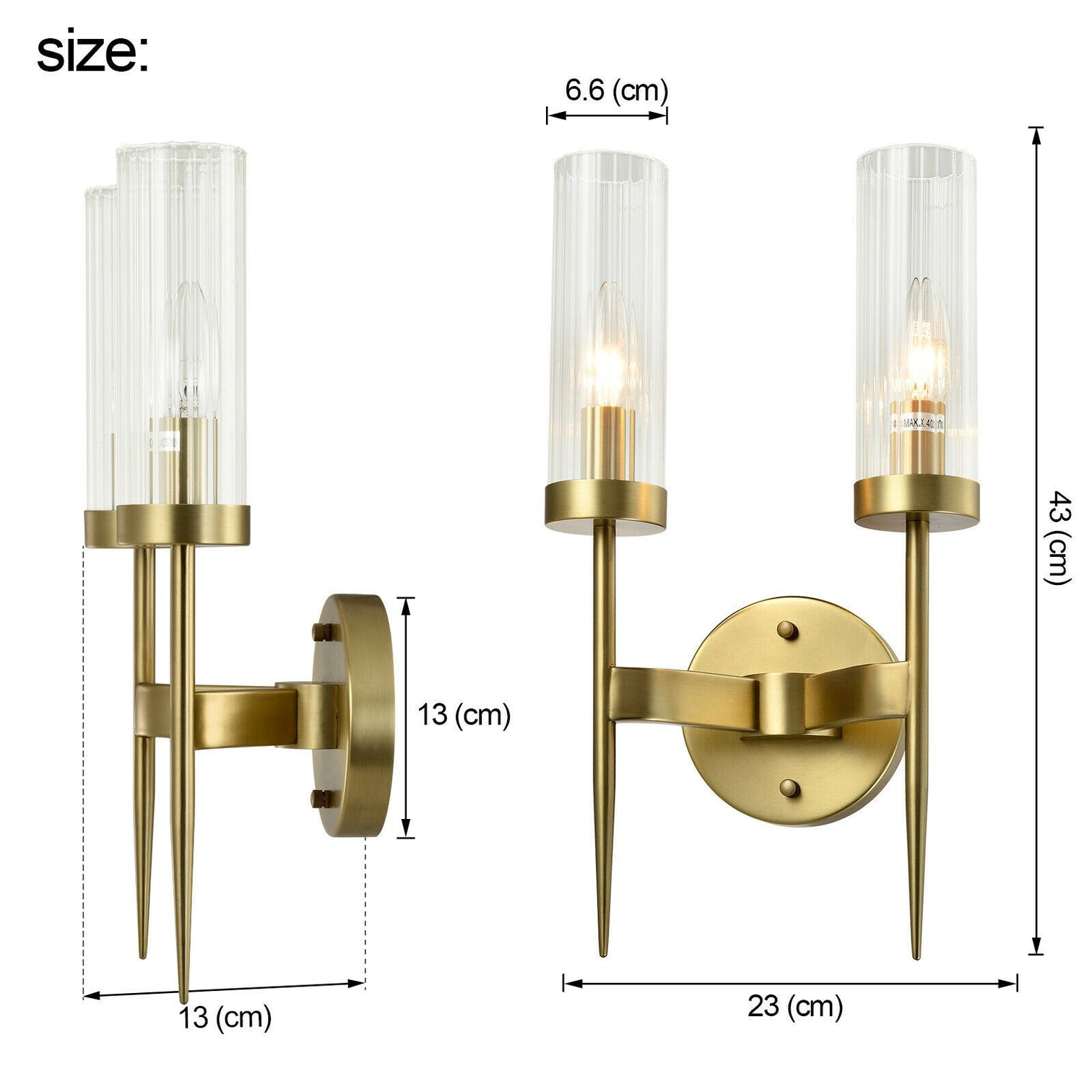SEATTLE Modern Stylish Interior Wall Light Aged Brass E14 - 7Pandas Australia