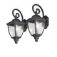 SUMMER Aluminium Die-casting Outdoor Wall Light Glass Shade Sand Black E27 IP44 - 7Pandas Australia